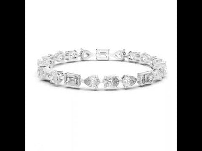 18k White Gold Oval/Pear/Emerald Lab-Grown Diamond Wedding Bracelet for Women | Pure Carat