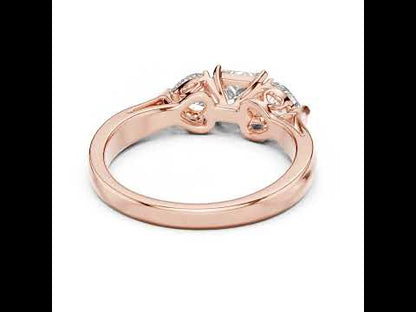 14K Yellow Gold Princess & Heart Lab-Grown Diamond Stud Ring| PureCarat