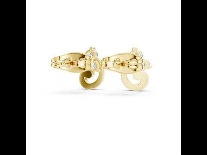14K Yellow Gold Round Lab-Grown Diamond Engagement Earrings for Women | Pure Carat
