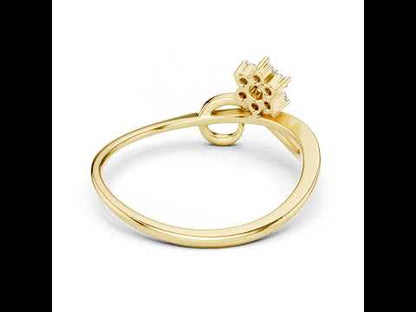 14K Yellow Gold Round Lab-Grown Diamond Stud Ring for Women | Engagement Wear | Pure Carat