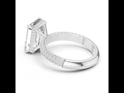14K Yellow Gold Round & Emerald Lab-Grown Diamond Engagement Ring for Women | Pure Carat