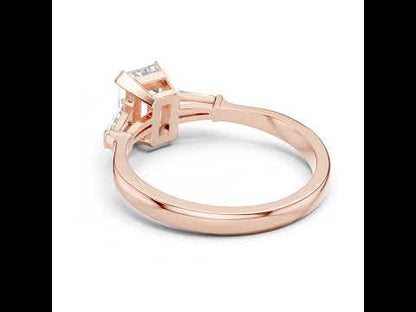18K Yellow Gold Emerald & Bug Lab-Grown Diamond Stud Ring for Women | Office Wear | Pure Carat