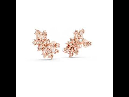 18K Rose Gold Marquise & Pear Lab-Grown Diamond Stud Earrings for Women | Party Wear | Pure Carat