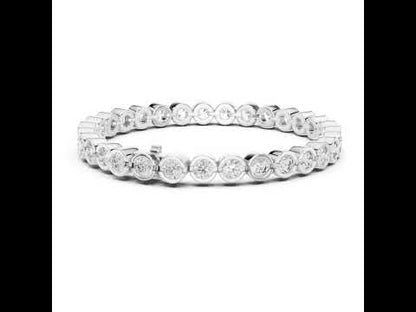18k White Gold Round Lab-Grown Diamond Anniversary Gift Bracelet | Pure Carat