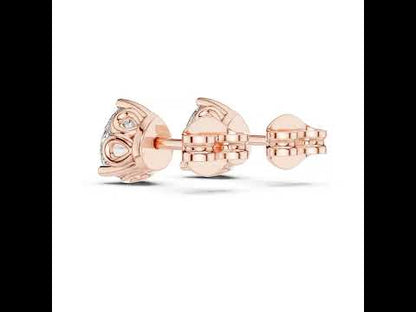 14K Rose Gold Pear Lab-Grown Diamond Stud Earrings for Women | Bridal Collection | Pure Carat