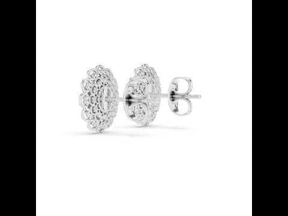18K White Gold Round Lab-Grown Diamond Drop Earrings for Women | Office Wear | Pure Carat