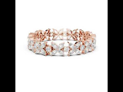 Marquise & Round Lab-Grown Diamond Bracelet in 18K White Gold for Women – Pure Carat