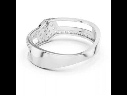 14K White Gold Round Lab-Grown Diamond Office Wear Stud Ring for Women | Pure Carat