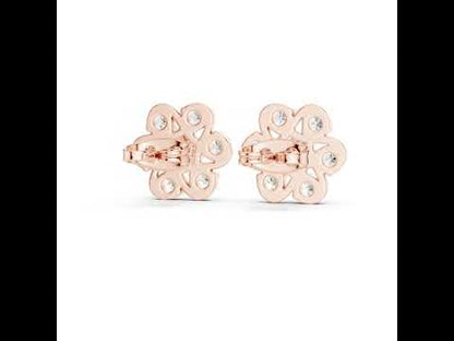 18K Rose Gold Round Lab-Grown Diamond Engagement Earrings for Women | Pure Carat