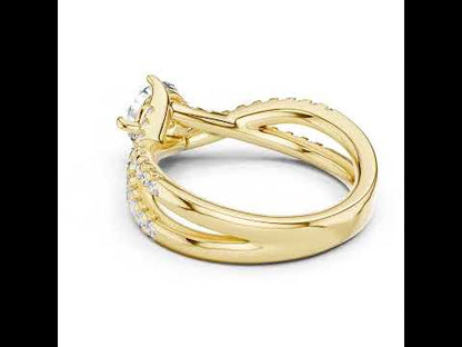 14K Yellow Gold Round Lab-Grown Diamond Drop Ring for Women | Everyday Wear | Pure Carat