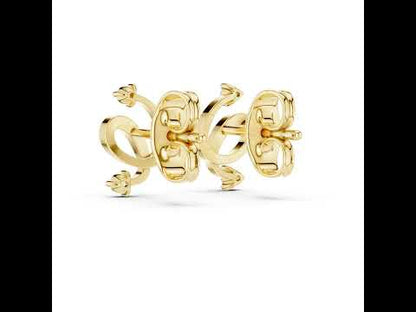 14K Yellow Gold Round Lab-Grown Diamond Earrings for Women | Office Wear | Pure Carat