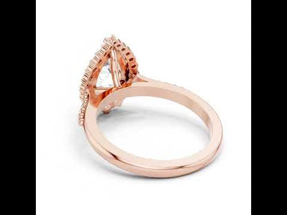 18K White Gold Round & Pear Lab-Grown Diamond Everyday Wear Ring for Women | Pure Carat