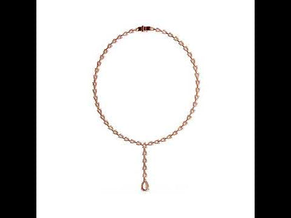 14k Rose Gold Pear Lab-Grown Diamond Party Wear Necklace for Women | Pure Carat