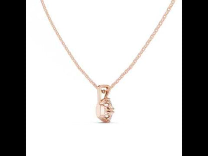 18K Rose Gold Oval Lab-Grown Diamond Pendant for Women | Anniversary Gift | Pure Carat