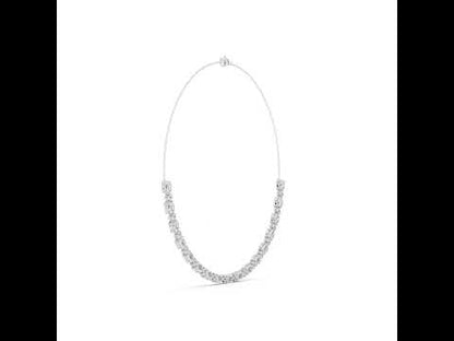 18k Yellow Gold Oval/Round Lab-Grown Diamond Bridal Necklace for Women | Pure Carat