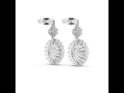 18K Rose Gold Round & Oval Lab-Grown Diamond Wedding Earrings for Women | Pure Carat