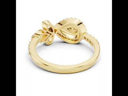 14K White Gold Round Lab-Grown Diamond Stud Ring for Women | Office Wear | Pure Carat