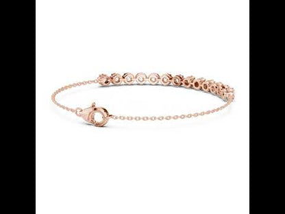 14k Rose Gold Round Lab-Grown Diamond Engagement Bracelet for Women | Pure Carat