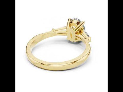 14K Yellow Gold Oval & Custom Baguette Lab-Grown Diamond Ring for Women | Everyday Wear | Pure Carat