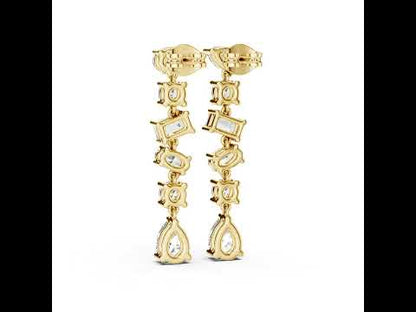18K White Gold Pear/Oval/Emerald Diamond Stud Earrings for Women | Office Wear | Pure Carat