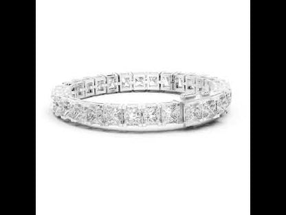 18k Yellow Gold Princess Lab-Grown Diamond Party Wear Bracelet for Women | Pure Carat