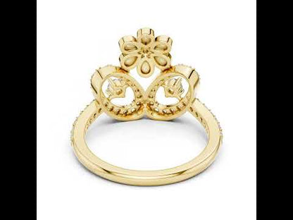 18K Yellow Gold Round Lab-Grown Diamond Ring for Women | Anniversary Gift | Pure Carat