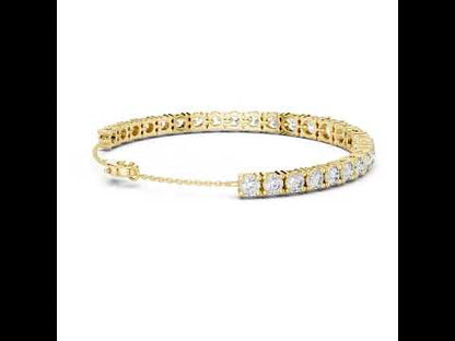 14k Yellow Gold Round Lab-Grown Diamond Bridal Bracelet for Women | Pure Carat