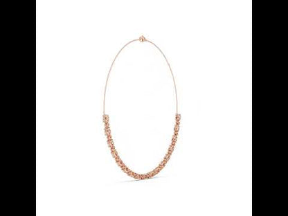 18k Yellow Gold Oval/Round Lab-Grown Diamond Bridal Necklace for Women | Pure Carat