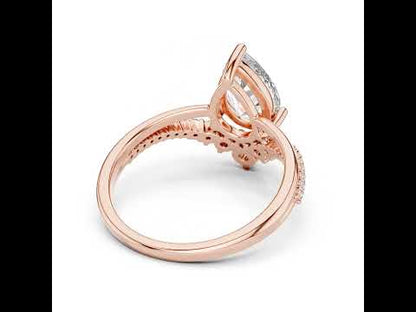18K White Gold Oval & Round Lab-Grown Diamond Ring for Women – Pure Carat