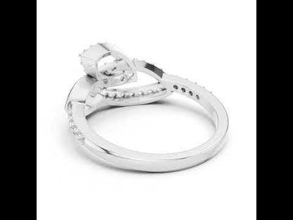 14K White Gold Round Lab-Grown Diamond Ring for Women | Party Wear | Pure Carat