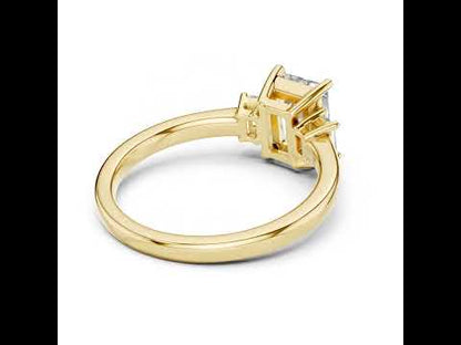 18K Yellow Gold Radiant & Emerald Lab-Grown Diamond Ring for Women - Pure Carat