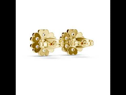 14K Yellow Gold Round Lab-Grown Diamond Everyday Wear Earrings for Women | Pure Carat