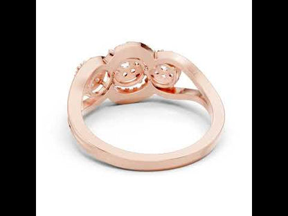 18K Rose Gold Round Lab-Grown Diamond Drop Ring for Women | Party Wear | Pure Carat