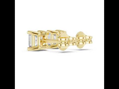 18K Yellow Gold Princess Lab-Grown Diamond Earrings for Women | Wedding | Pure Carat