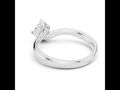 18K White Gold Round Lab-Grown Diamond Engagement Ring for Women | Pure Carat