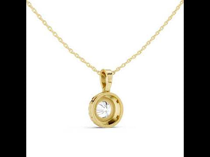 18K Yellow Gold Round Lab-Grown Diamond Pendant for Women | Office Wear | Pure Carat