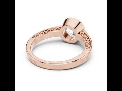14K Rose Gold Round Lab-Grown Diamond Bridal Stud Ring – Pure Carat