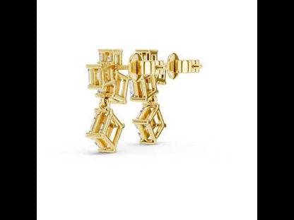 Women’s Office Wear Princess Cut Lab-Grown Cut Stud Earrings in 14K White Gold - Pure Carat