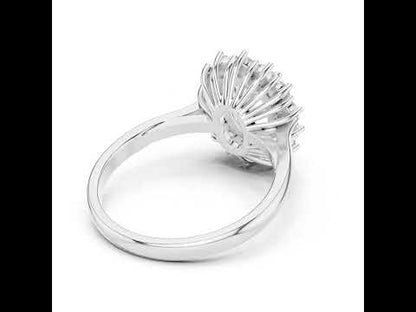 14K Yellow Gold Oval & Round Lab-Grown Diamond Stud Ring for Women | Party Wear | Pure Carat