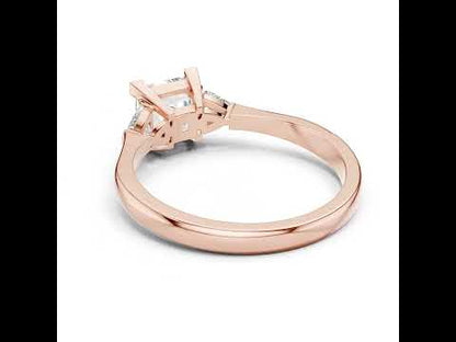 18K Yellow Gold Princess & Trillion Lab-Grown Diamond Ring for Women | Everyday Wear | Pure Carat