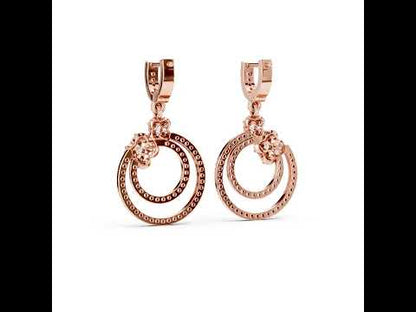 14K Rose Gold Round Lab-Grown Diamond Earrings for Women | Party Wear | Pure Carat