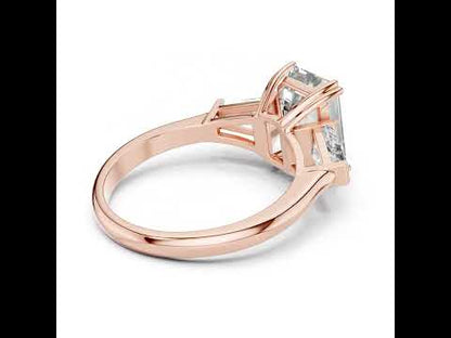 18K White Gold Princess Diamond Stud Ring for Women Party Wear Pure Carat