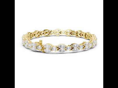 14k Rose Gold Pear/Marquise Lab-Grown Diamond Anniversary Bracelet for Women | Pure Carat