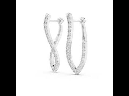 18K White Gold Round Lab-Grown Diamond Bridal Earrings for Women | Pure Carat