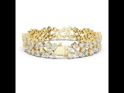 18k Yellow Gold Pear/Oval/Marquise/Emerald Lab-Grown Diamond Anniversary Bracelet | Pure Carat
