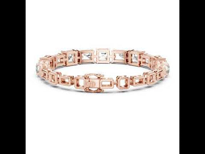 18k White Gold Radiant/Emerald Lab-Grown Diamond Office Wear Bracelet | Pure Carat