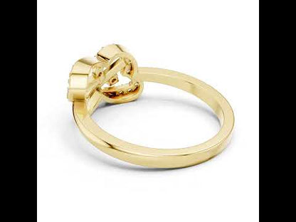 14K Yellow Gold Round Lab-Grown Diamond Drop Ring for Women | Office Wear | Pure Carat