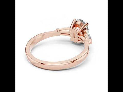 14K Yellow Gold Oval & Custom Baguette Lab-Grown Diamond Ring for Women | Everyday Wear | Pure Carat