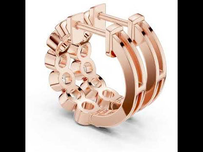18K Rose Gold Office Wear Earrings with Round Lab-Grown Diamonds for Women | Pure Carat
