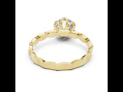 18K Rose Gold Round Lab-Grown Diamond Everyday Wear Solitaire Ring
